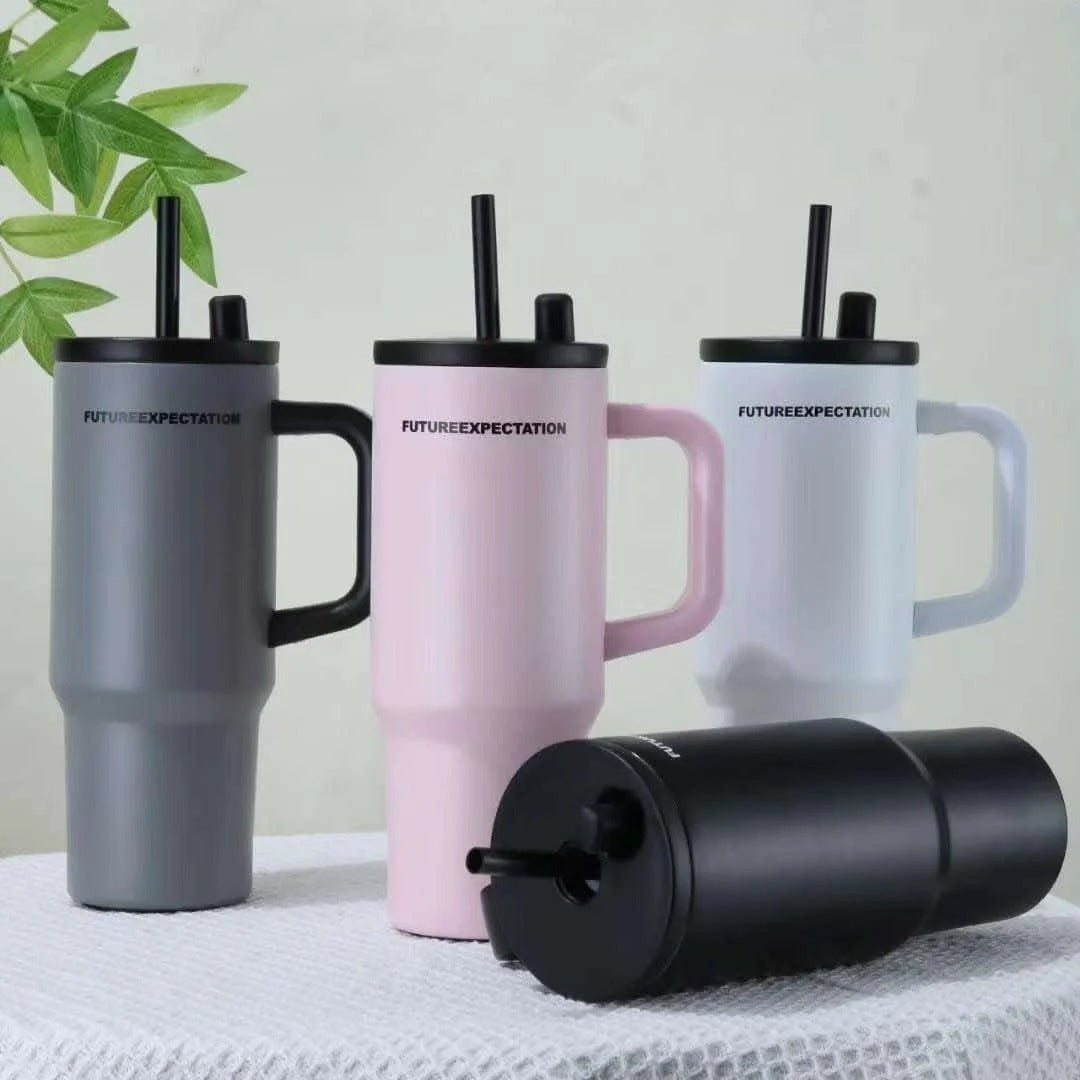 710ML Stainless steel Tumbler With Straw Heavy 4 Colors are available  Grey,black,pink,white