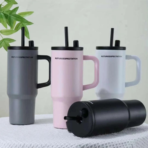 710ML Stainless steel Tumbler With Straw Heavy 4 Colors are available  Grey,black,pink,white